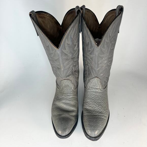 Palomino 12" Full-Grain Pebbled Leather Western Cowboy Boots 60093L5 Grey Men 10 - Picture 3 of 15
